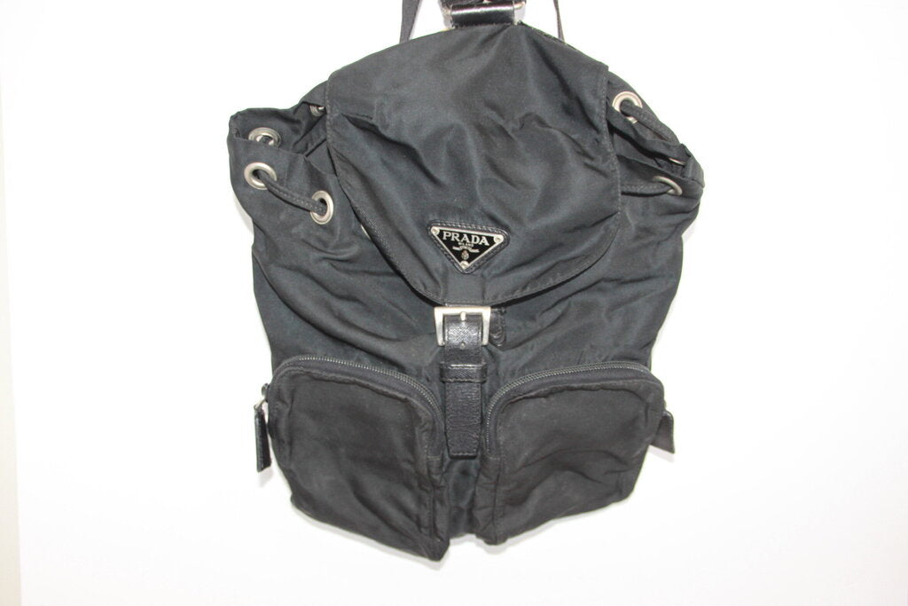 Prada Nylon Backpack with Leather Trim