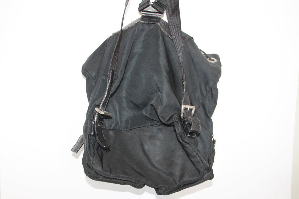 Prada Nylon Backpack with Leather Trim