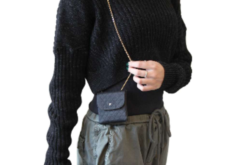 Chanel Vintage Micro Mini Quilted Black Fabric Flap Shoulder Bag