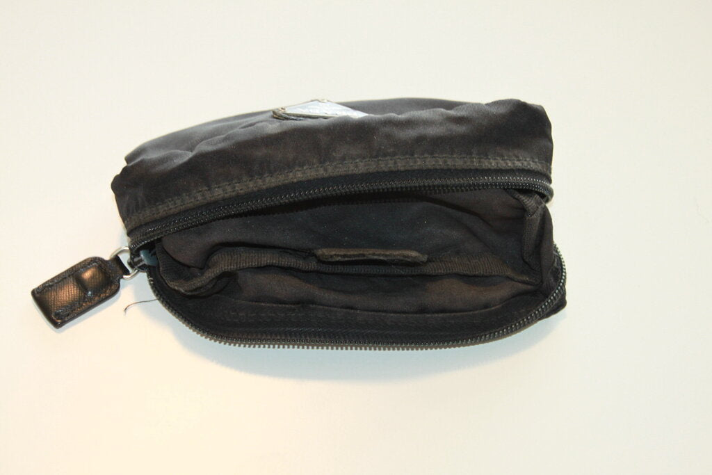 Prada Vintage Black Nylon Cosmetic Pouch Case Clutch