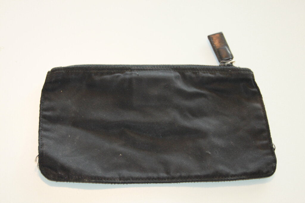 Prada Vintage Black Nylon Cosmetic Pouch Case Clutch