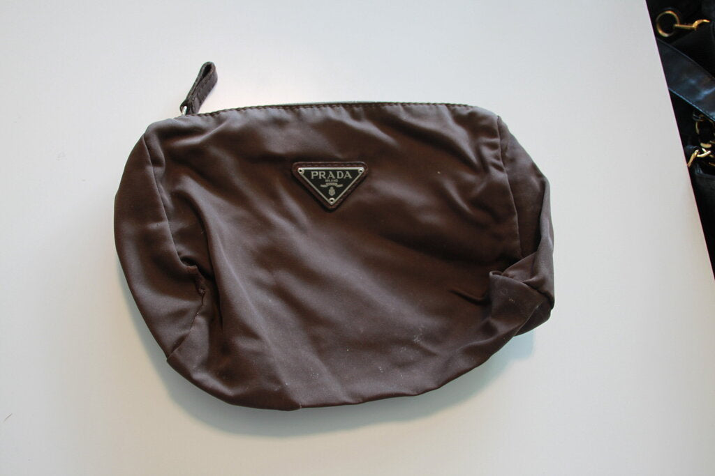 Prada Tessuto Nylon Cosmetic Pouch - Brown