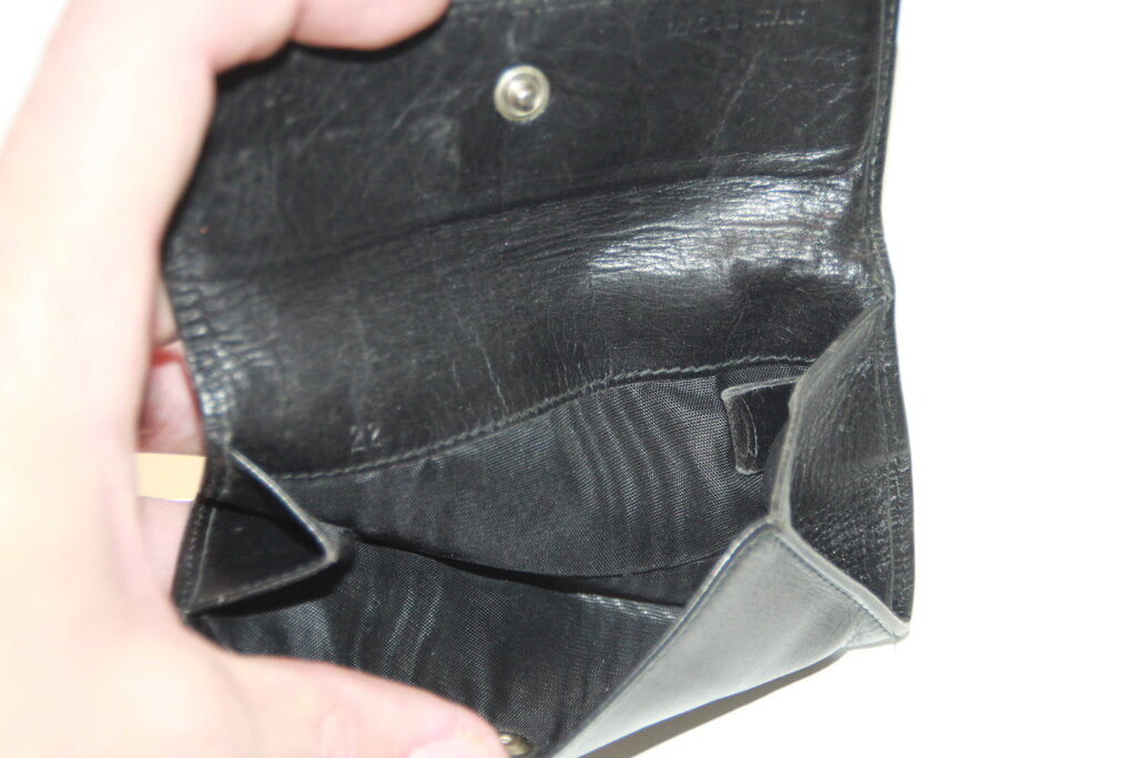 Prada Black Leather Flap Wallet