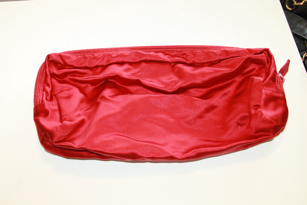 Prada Red Satin Tessuto Nylon Clutch Pouch