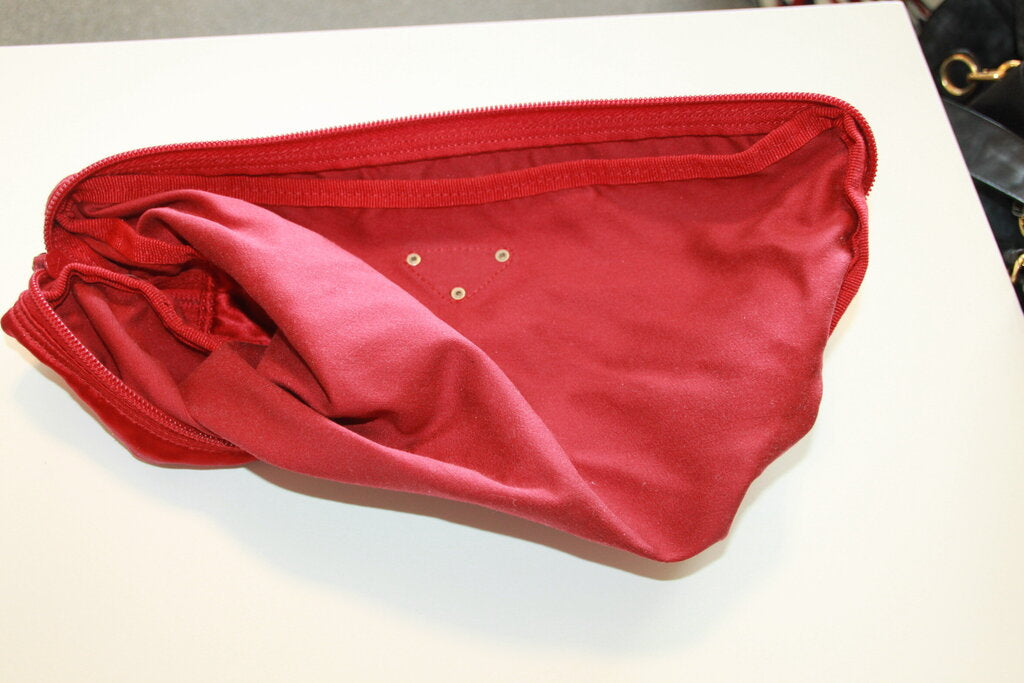 Prada Red Satin Tessuto Nylon Clutch Pouch
