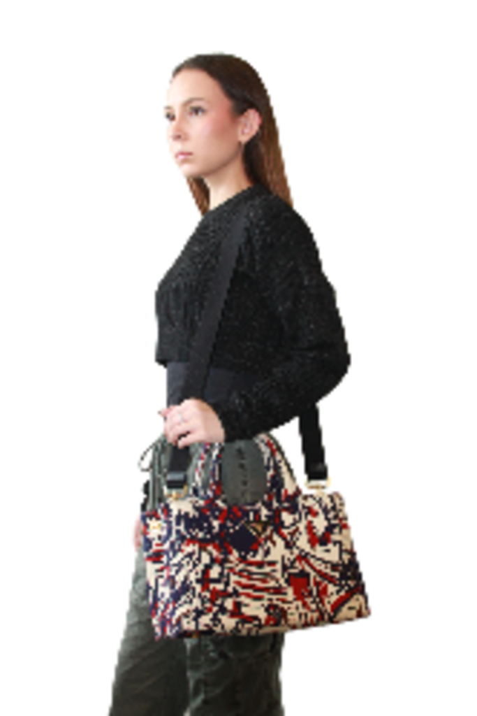Prada Canapa Printed Canvas Tote Bag