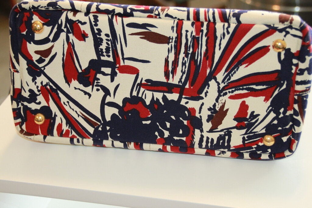 Prada Canapa Printed Canvas Tote Bag