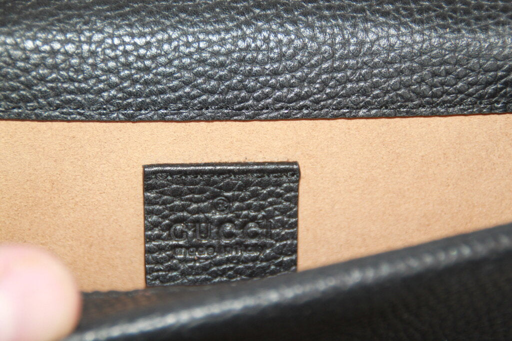 Gucci Dionysus Super Mini Black Leather Chain Shoulder Bag