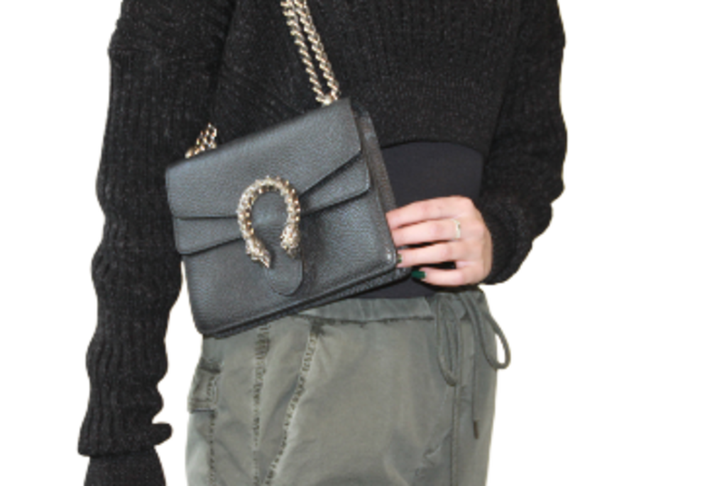 Gucci Dionysus Super Mini Black Leather Chain Shoulder Bag
