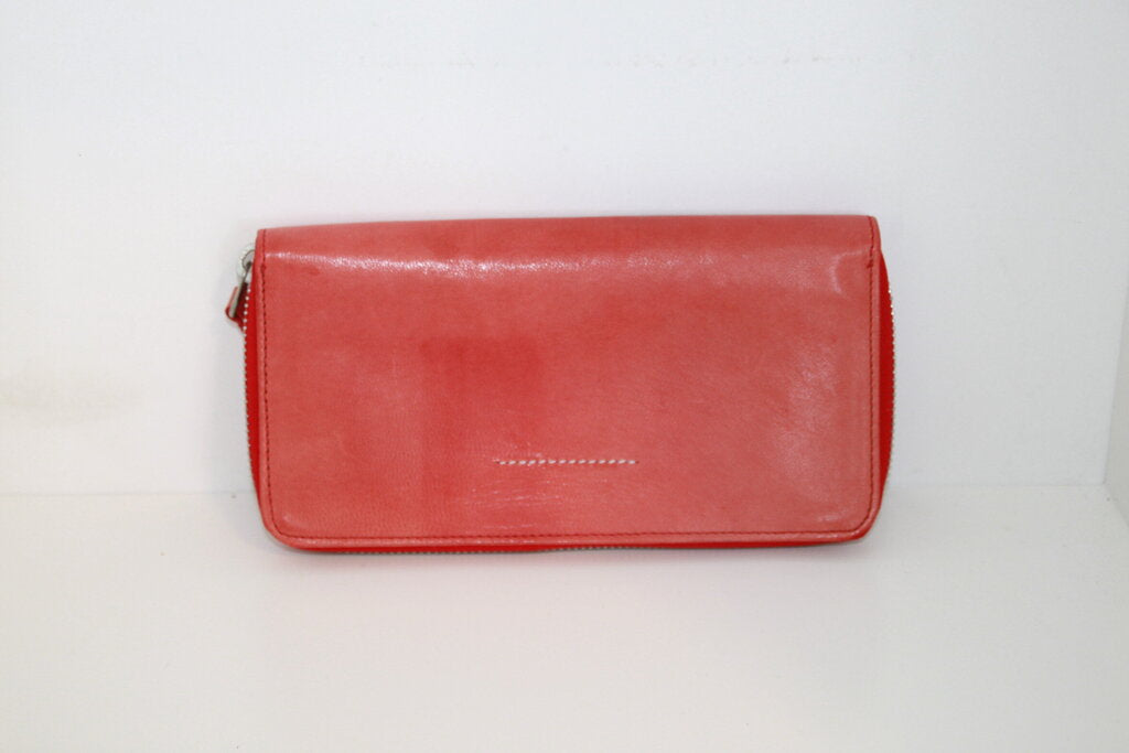 MM6 Maison Margiela Red Leather Zip Wallet