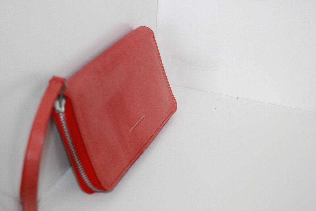 MM6 Maison Margiela Red Leather Zip Wallet