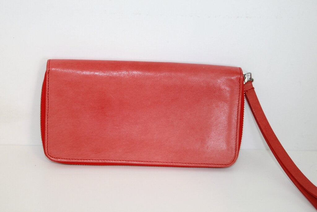 MM6 Maison Margiela Red Leather Zip Wallet