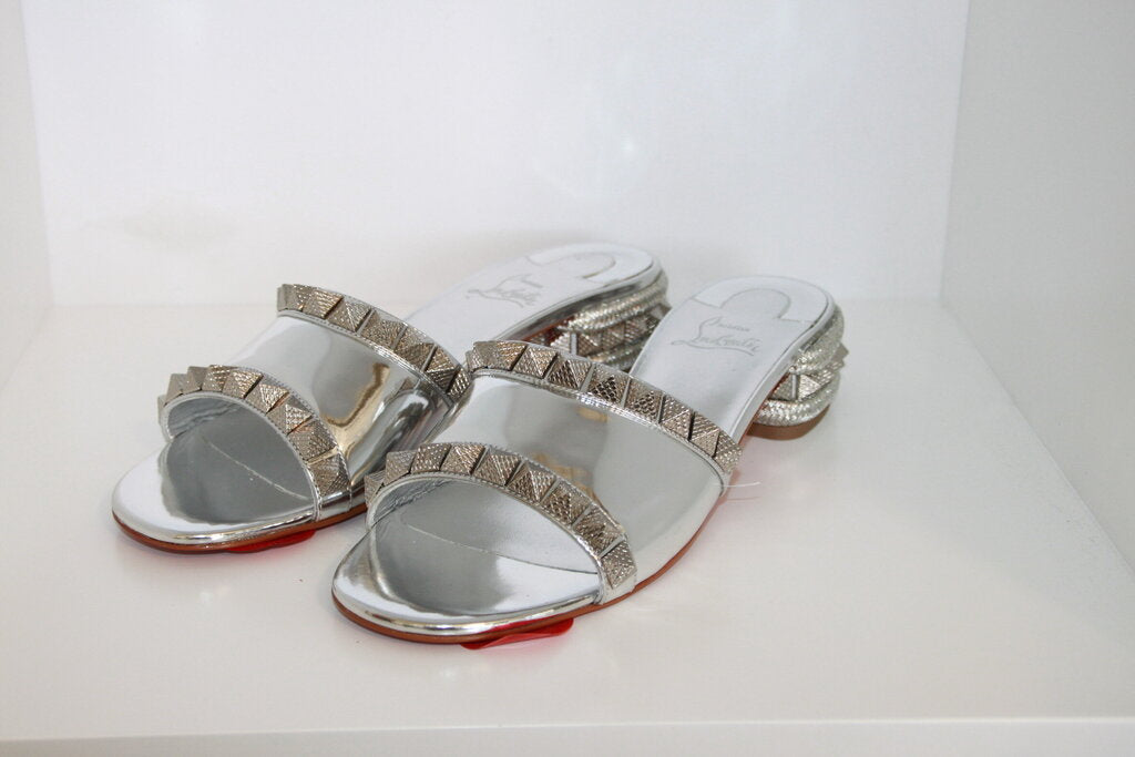 Christian Louboutin Pyramule Mirrored Mule Sandals- Size 9.5