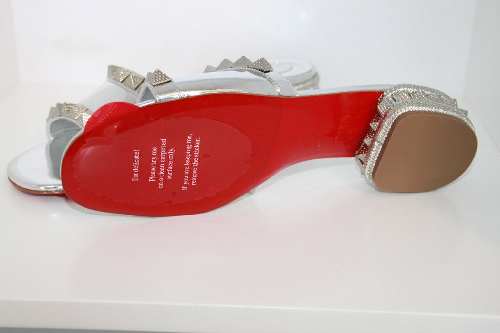 Christian Louboutin Pyramule Mirrored Mule Sandals- Size 9.5
