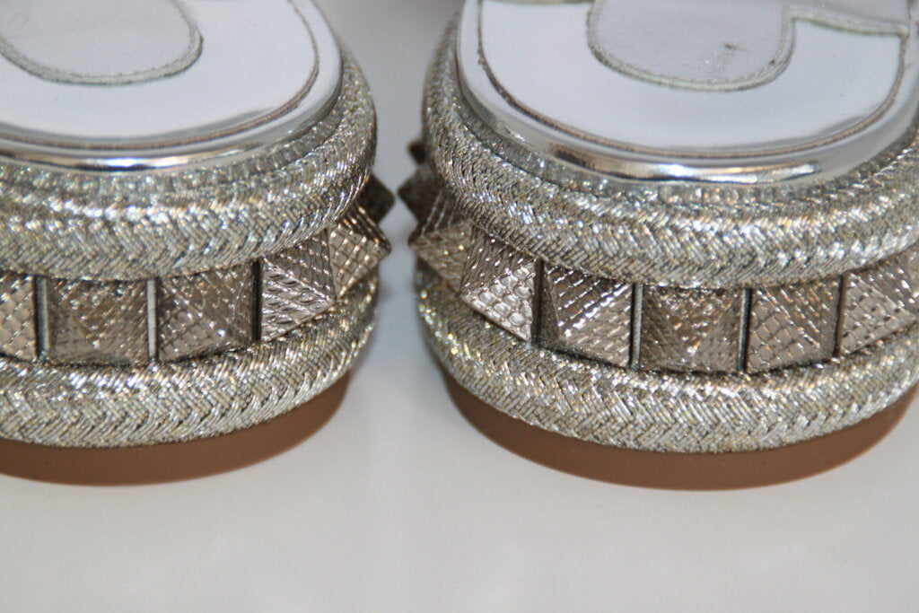 Christian Louboutin Pyramule Mirrored Mule Sandals- Size 9.5