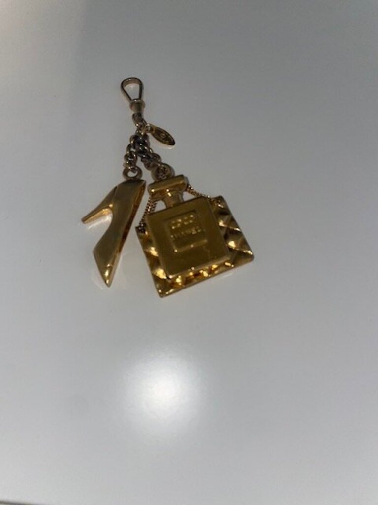 Chanel Vintage Gold Tone Multi-Charm Bag Charm Key Ring