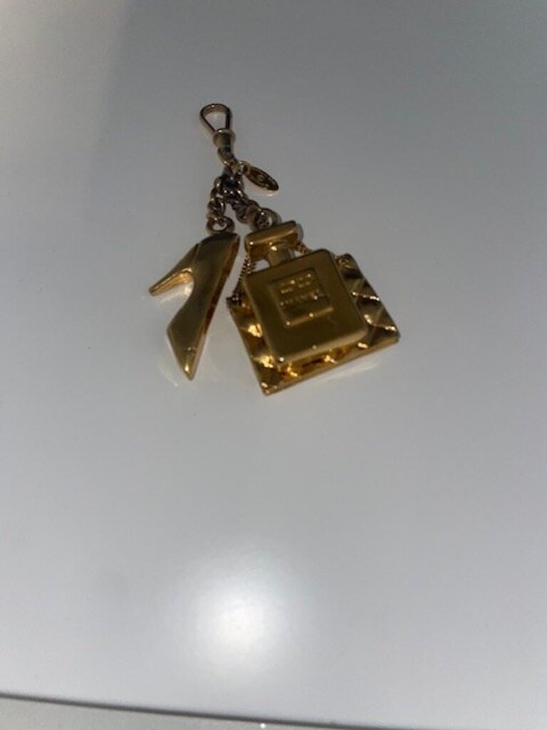 Chanel Vintage Gold Tone Multi-Charm Bag Charm Key Ring