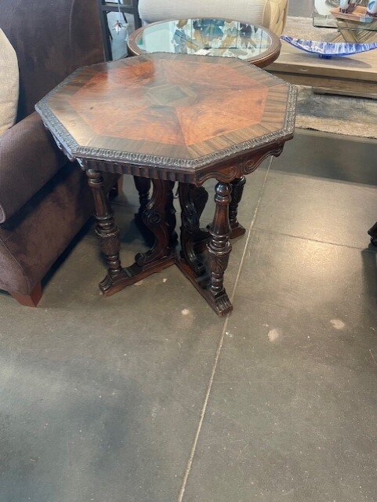 Vintage Angelus Mfg. Octaganal Side Table- 31X31X30H- AS IS