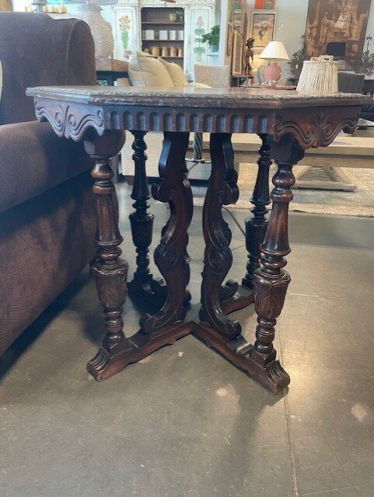 Vintage Angelus Mfg. Octaganal Side Table- 31X31X30H- AS IS