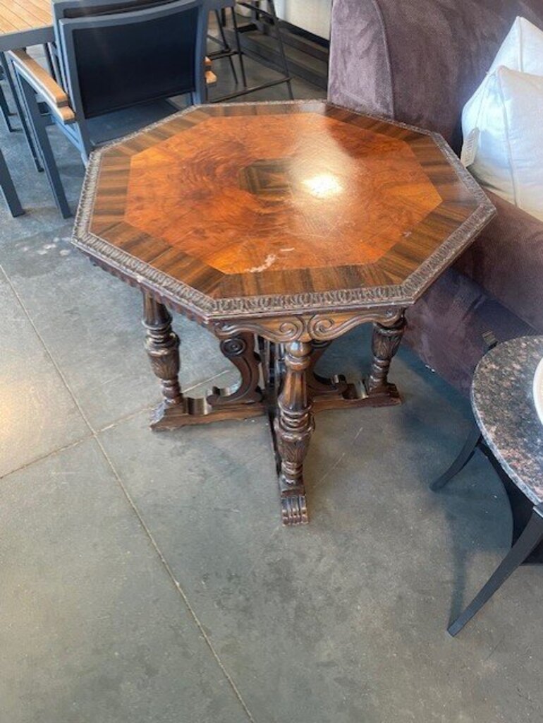 Vintage Angelus Mfg. Octaganal Side Table- 31X31X30H- AS IS