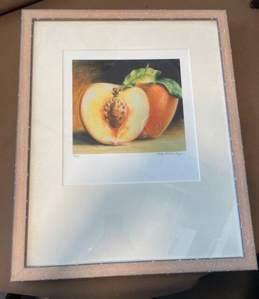 Petie McKinley Watercolor Peach Still Life Art - 21.75 X 17.5H