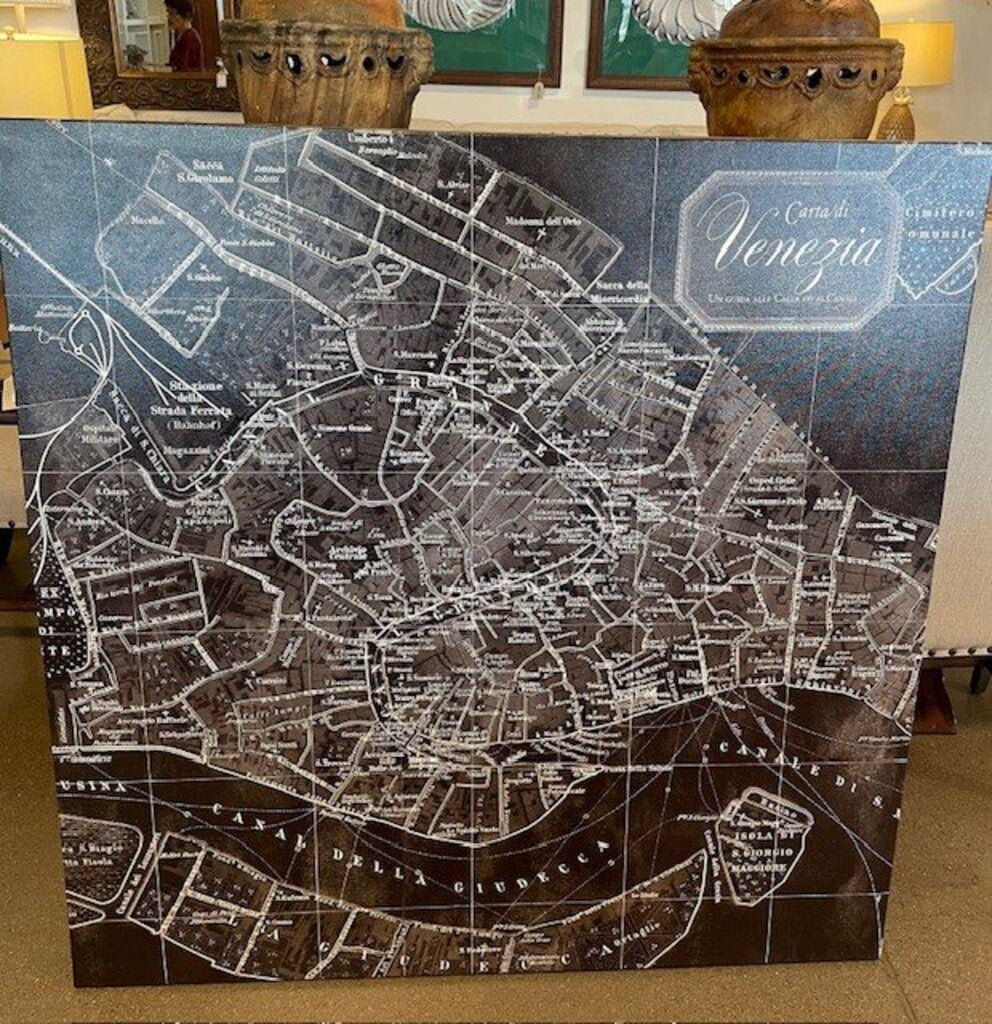 Venice Map Art Canvas - 48X48H