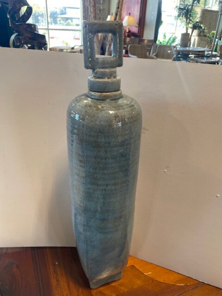 Ceramic Decorative Vase W Top - 28 X 6.5 X 6.5H
