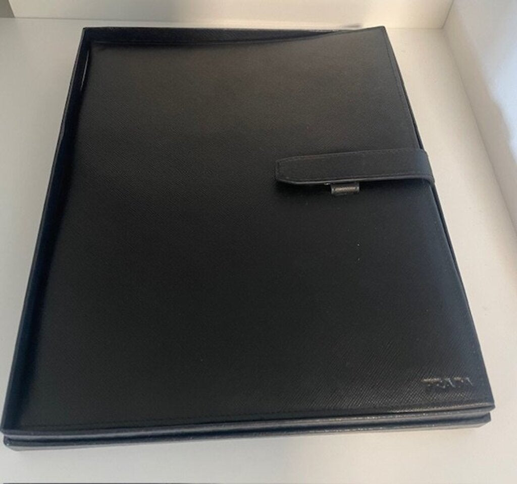 Prada Saffiano Black Leather iPad Case