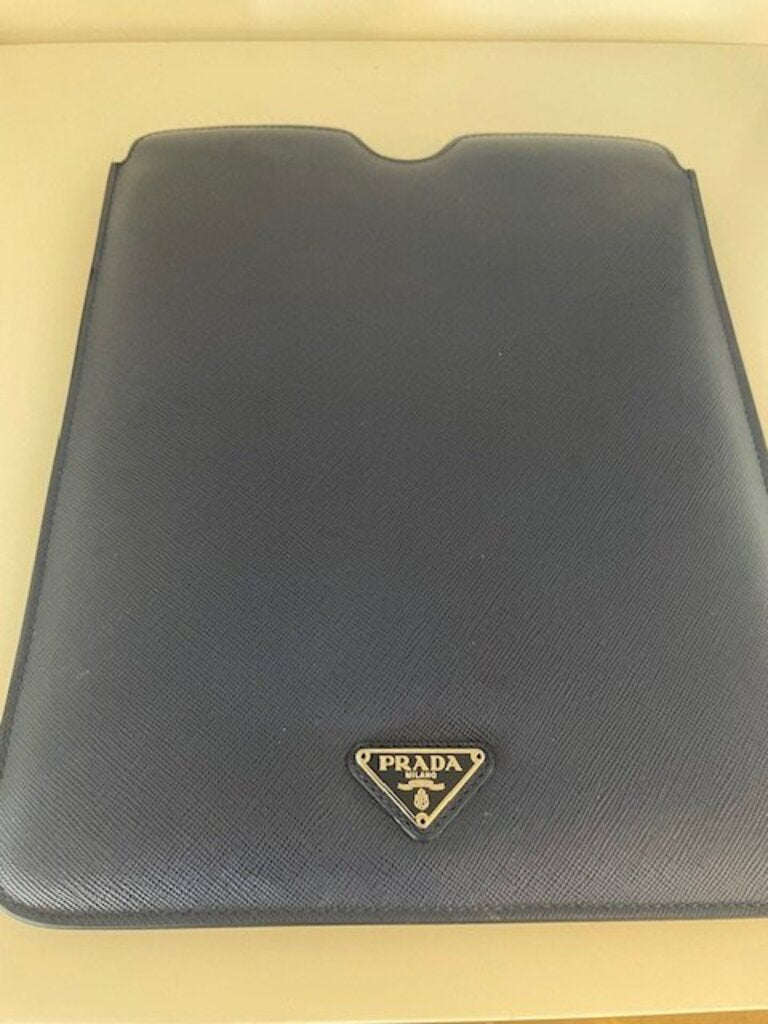 Prada Saffiano Blue Leather iPad Case