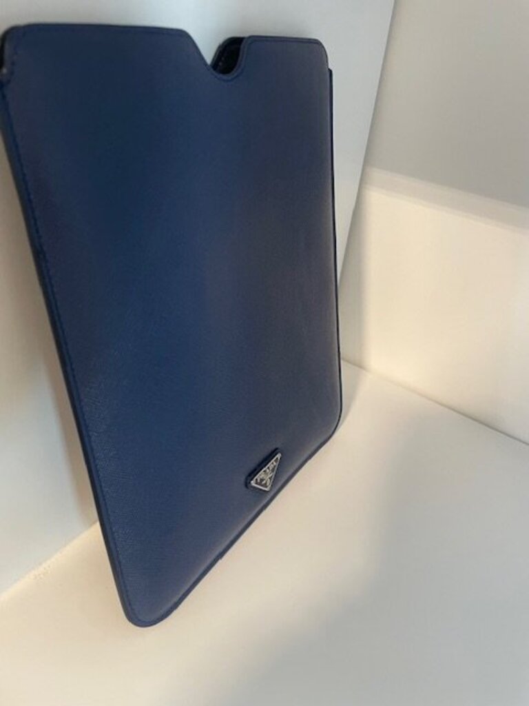 Prada Saffiano Blue Leather iPad Case