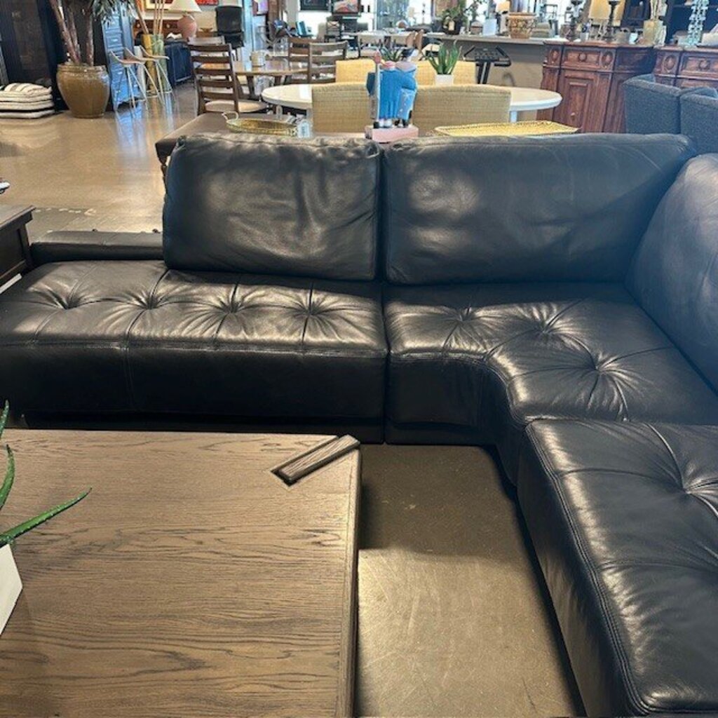 W. Schillig Leather Sectional W/ Chaise- 155X107