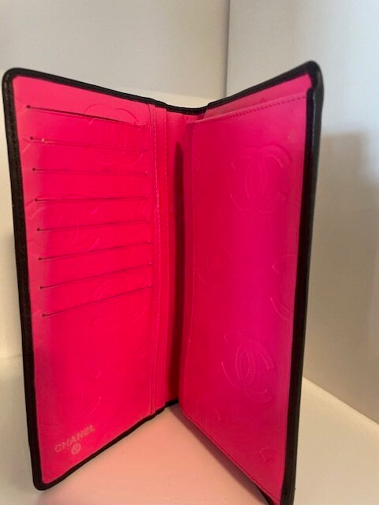 Chanel Cambon Black Leather Long Wallet