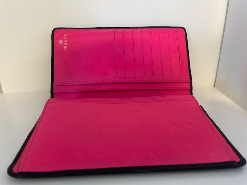 Chanel Cambon Black Leather Long Wallet