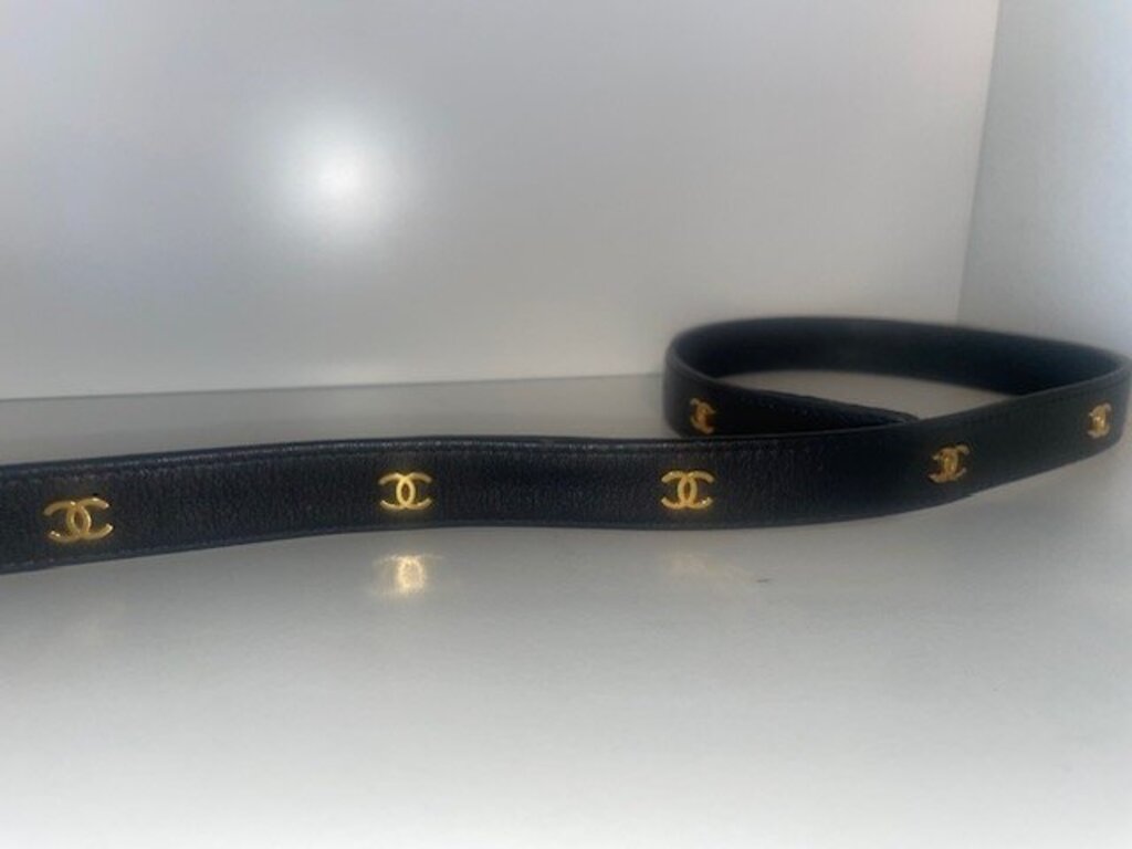 Chanel Vintage 1995 Black Leather Belt - 75/30