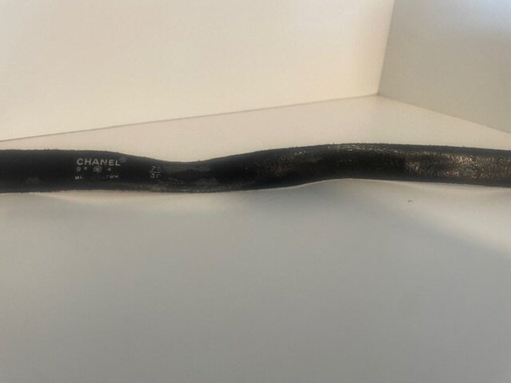 Chanel Vintage 1995 Black Leather Belt - 75/30