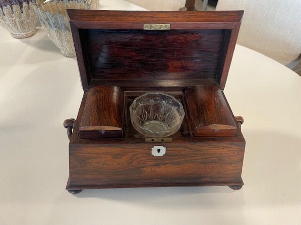 Regency Rosewood Sarcophagus Tea Caddy- 15X8X8H