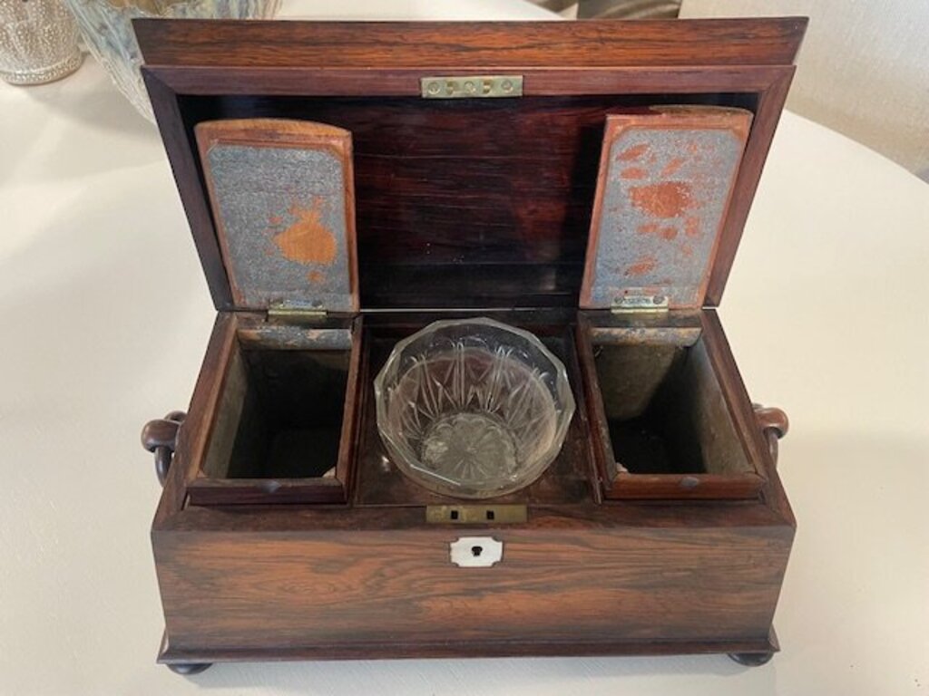 Regency Rosewood Sarcophagus Tea Caddy- 15X8X8H