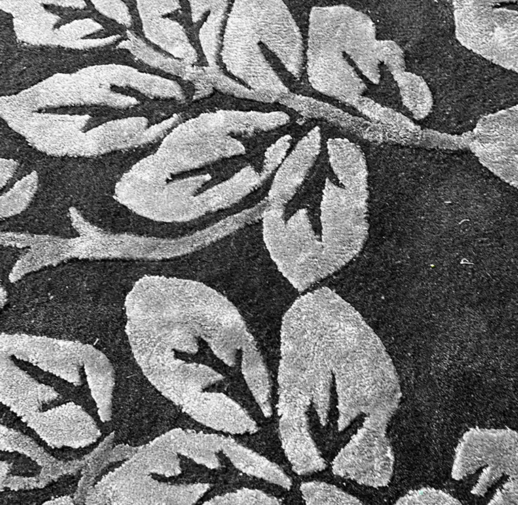 Custom Grey & Silver Floral Wool Rug- 12X12