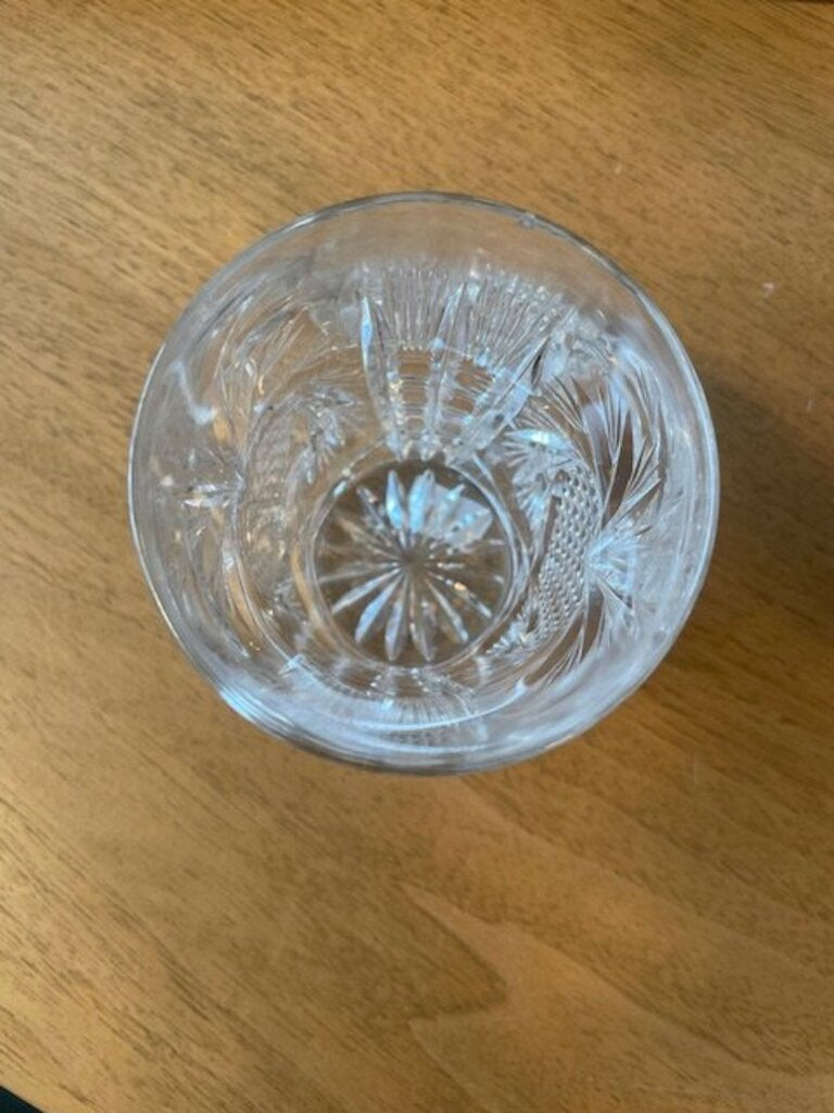 Strawberry Diamond Fan Cut Glass Tumbler - 3X4H