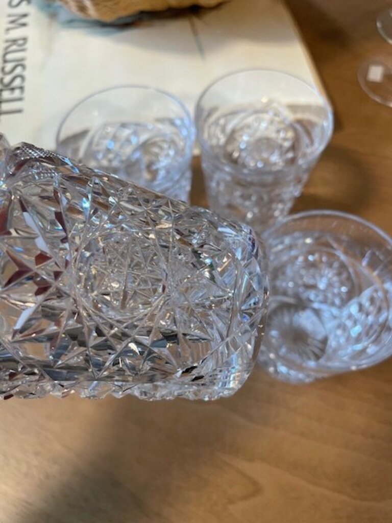 American Brilliant Period Cut Glass Set - Set of 4