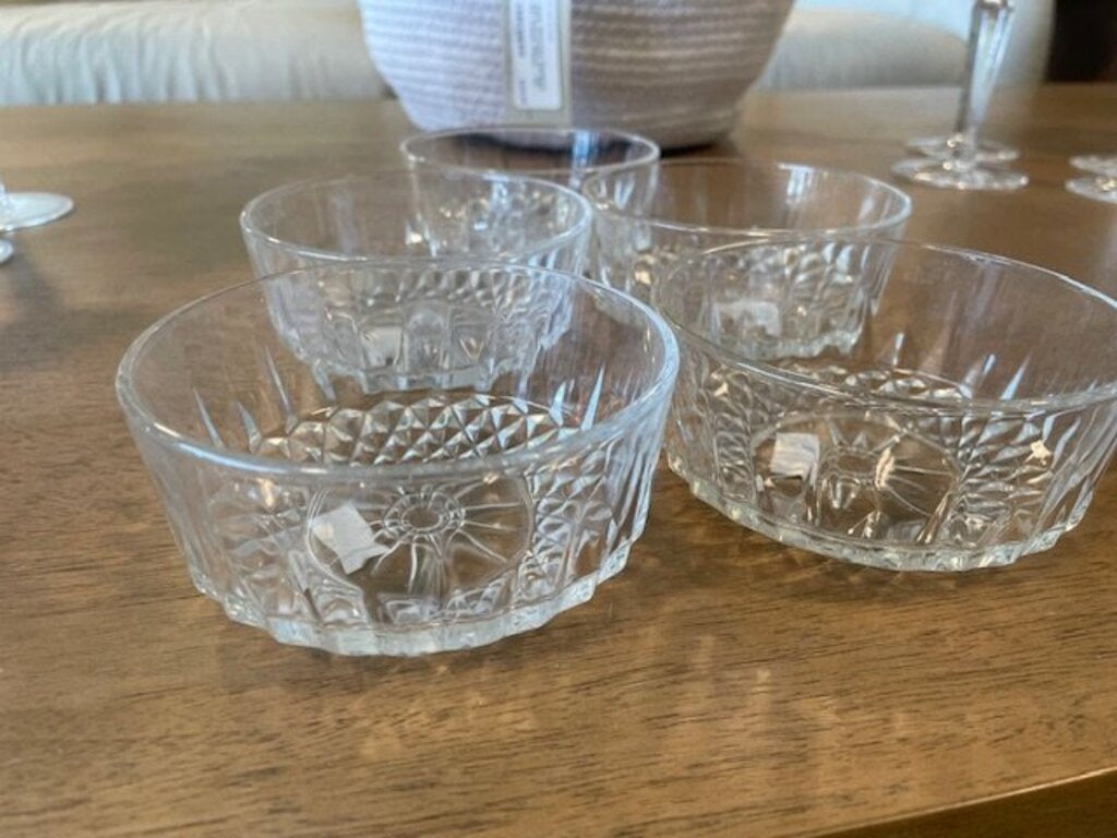 Arcoroc Diamante Clear Tempered Glass Dessert Bowls - Set of 5