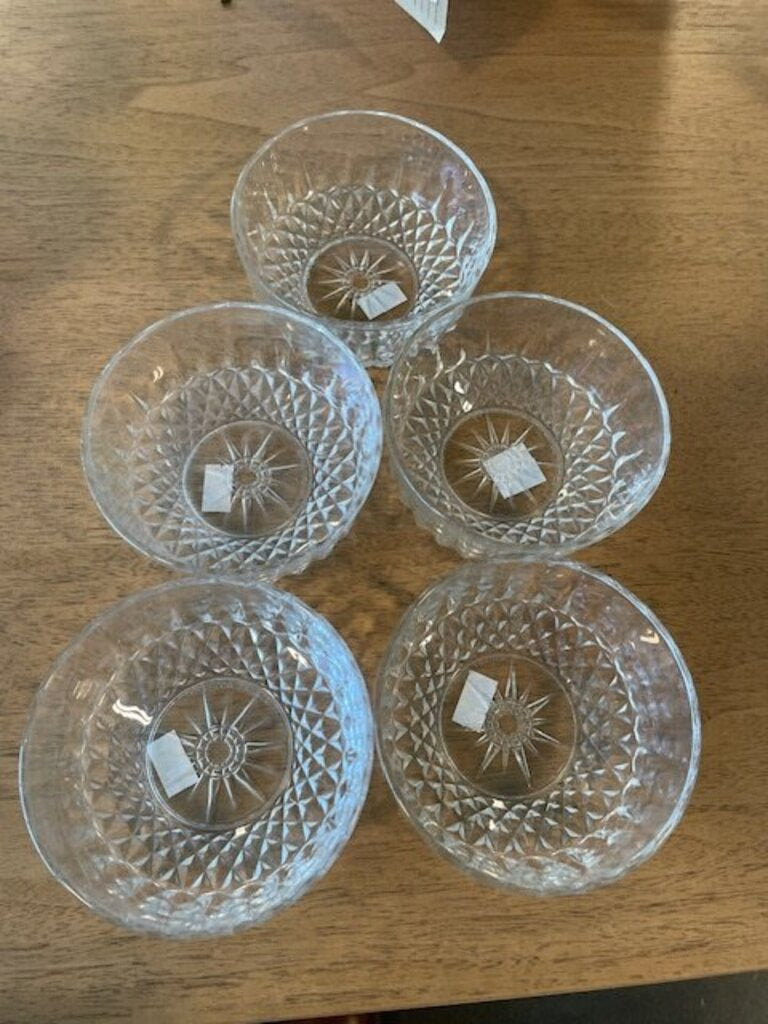 Arcoroc Diamante Clear Tempered Glass Dessert Bowls - Set of 5