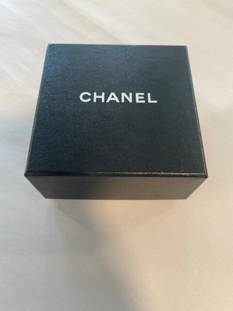 Chanel Black Satin Camellia Flower Brooch