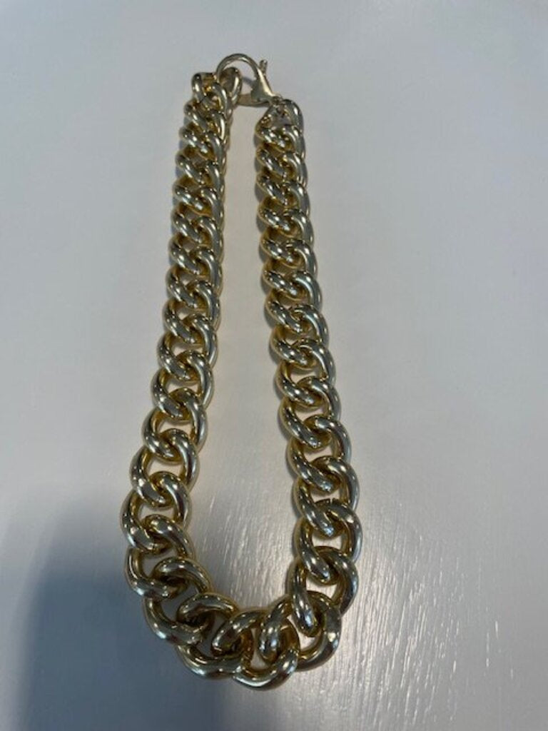 Chunky Gold Curb Link Statement Necklace