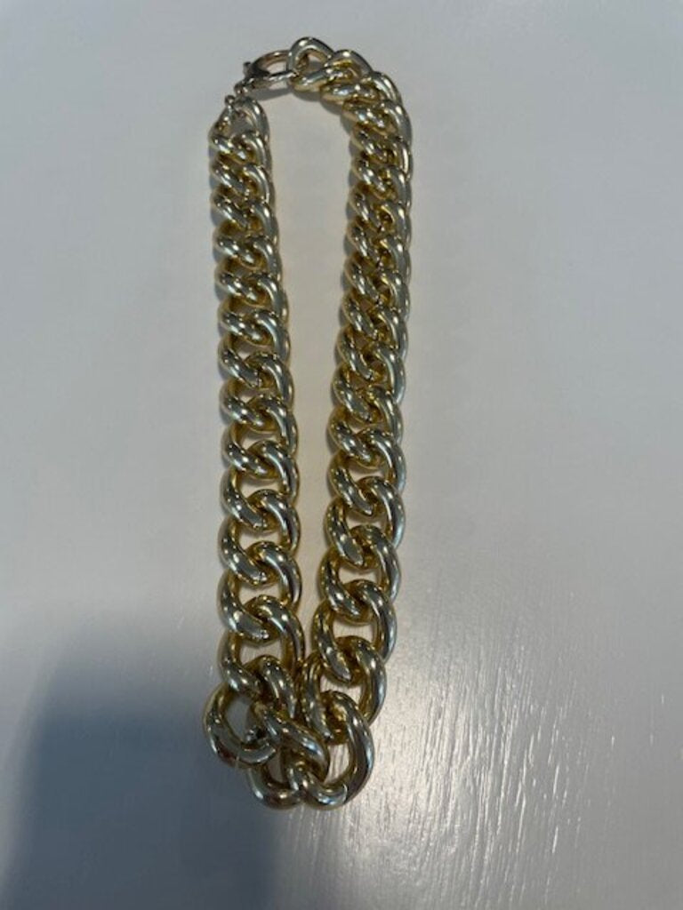 Chunky Gold Curb Link Statement Necklace