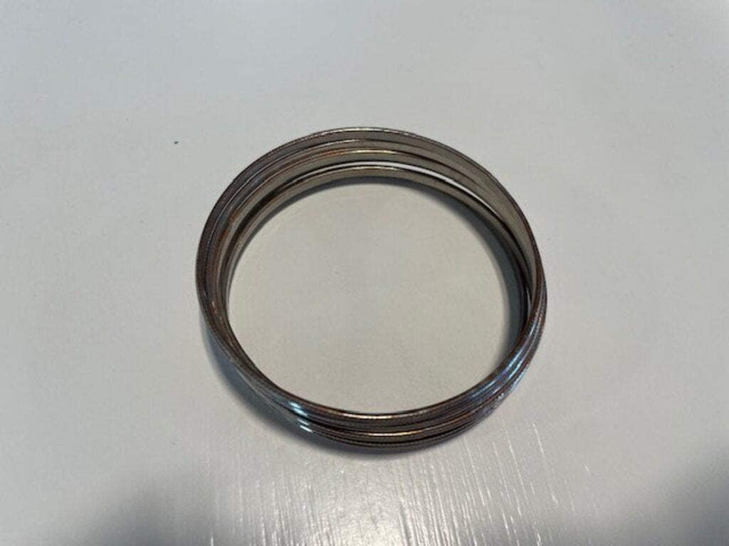 Textured Silver-Tone Stacking Bangle Set Bracelet- 6 Pieces