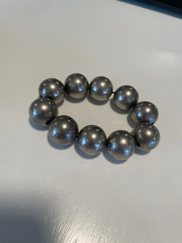 Chunky Silver-Tone Ball Stretch Bracelet