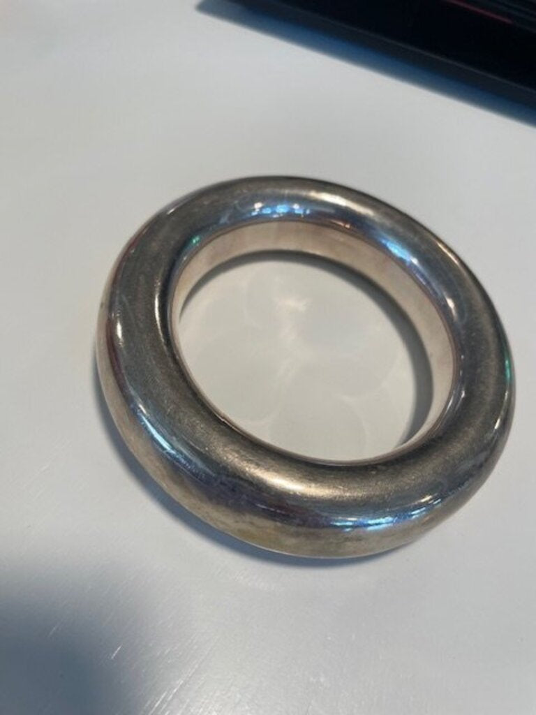 Chico's High-Polish Silver-Tone Donut Bangle