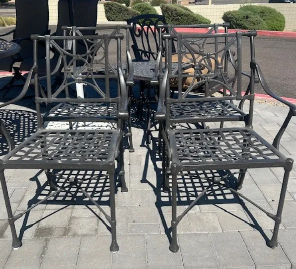 Outdoor Iron Chairs - Set of 4