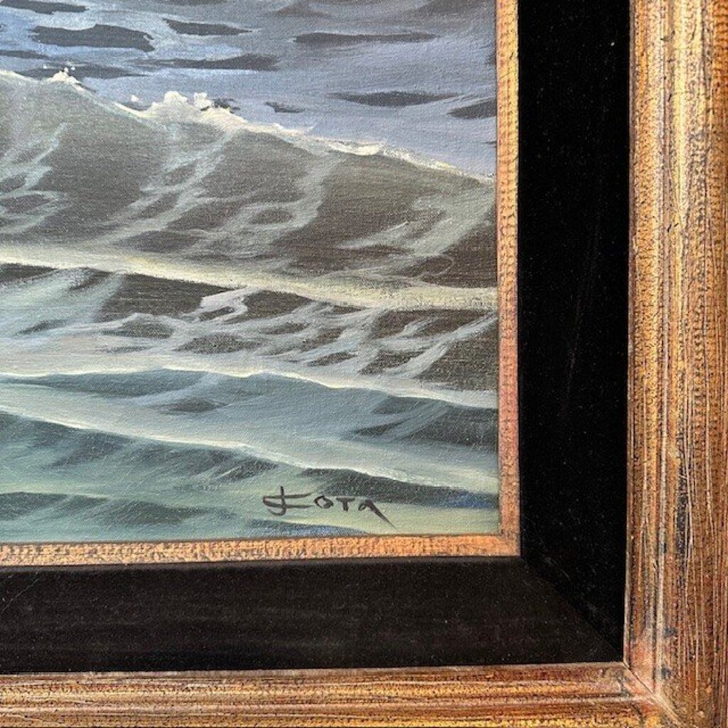 Vintage Ocean Painting By Fota